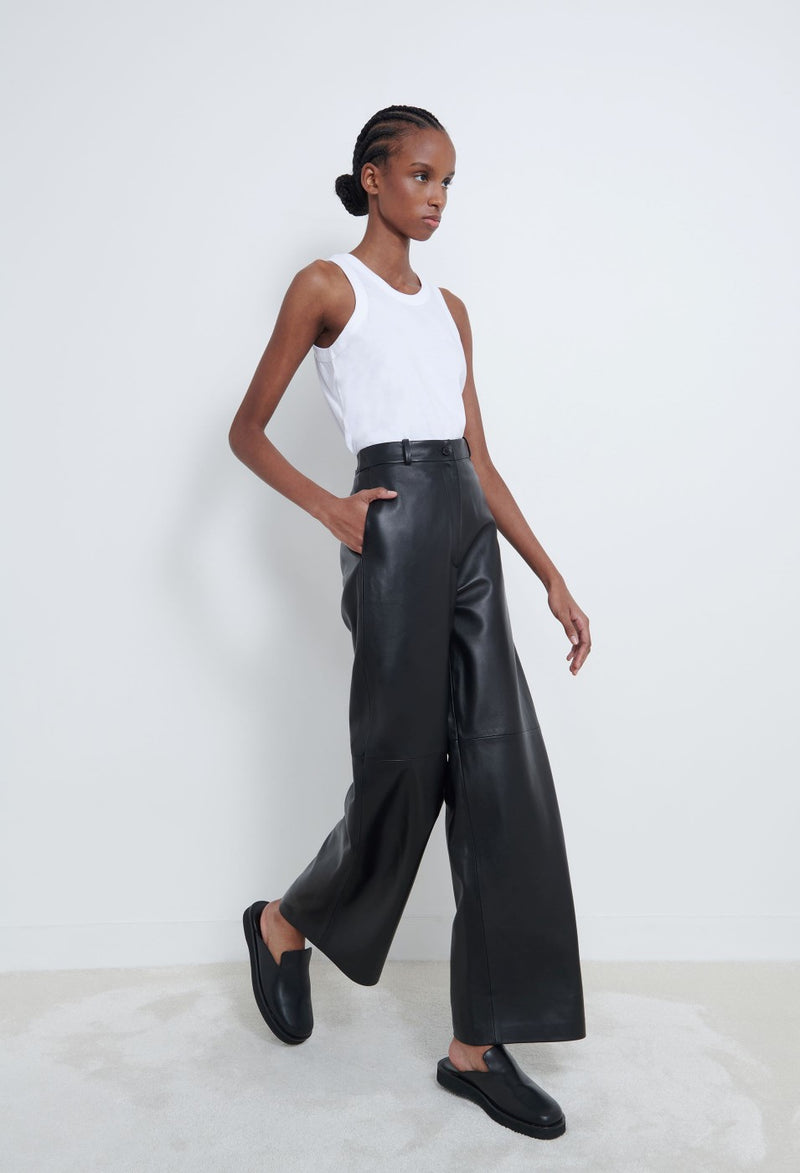 Noro Wide Leg Leather Pants