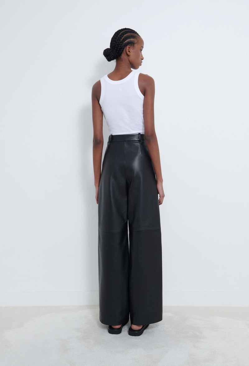Noro Wide Leg Leather Pants