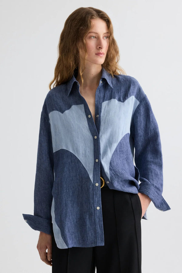 Austin Shirt in Washed Hemp Denim