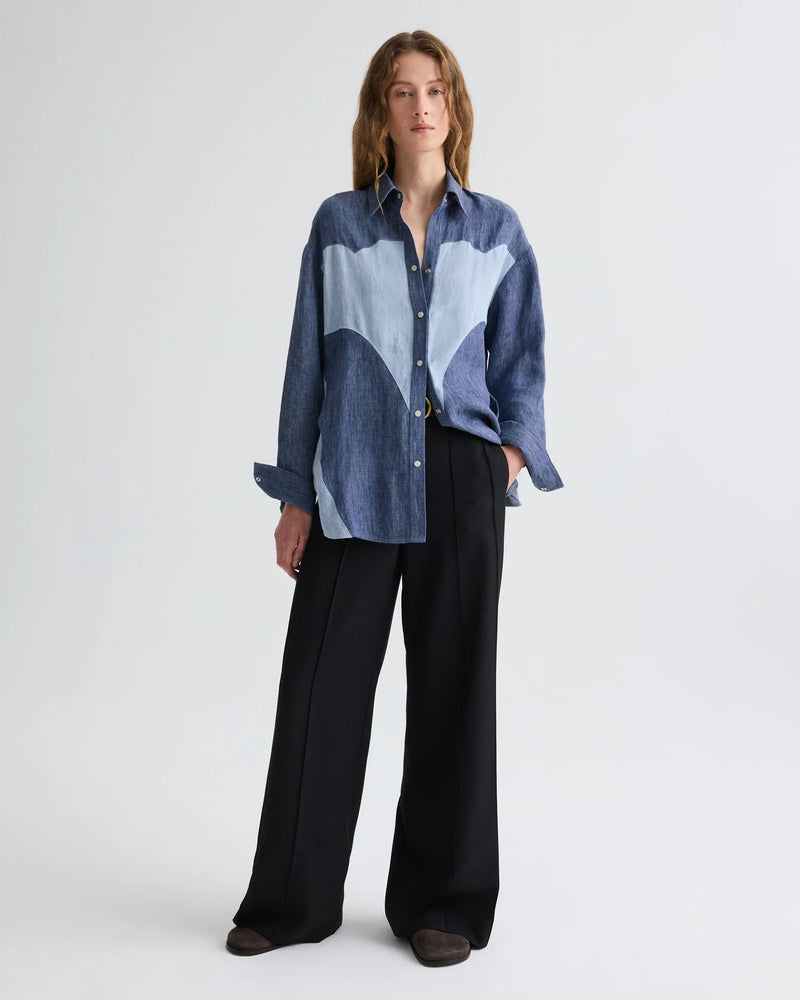 Austin Shirt in Washed Hemp Denim