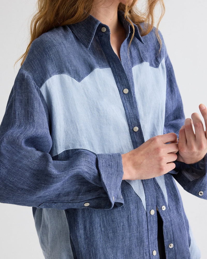 Austin Shirt in Washed Hemp Denim