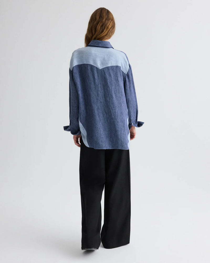 Austin Shirt in Washed Hemp Denim