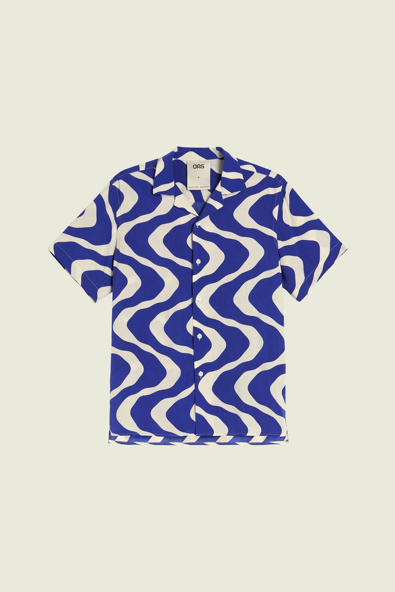 Blue Rippling Viscose Shirt