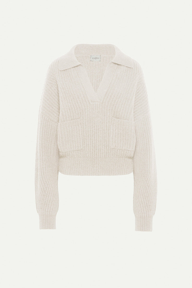 Orleans Polo Sweater White