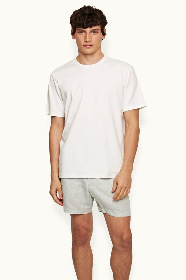 Cornell Linen Shorts White-Jade