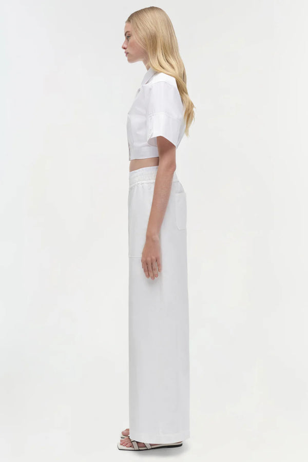 Olly Double Waistband Pant White
