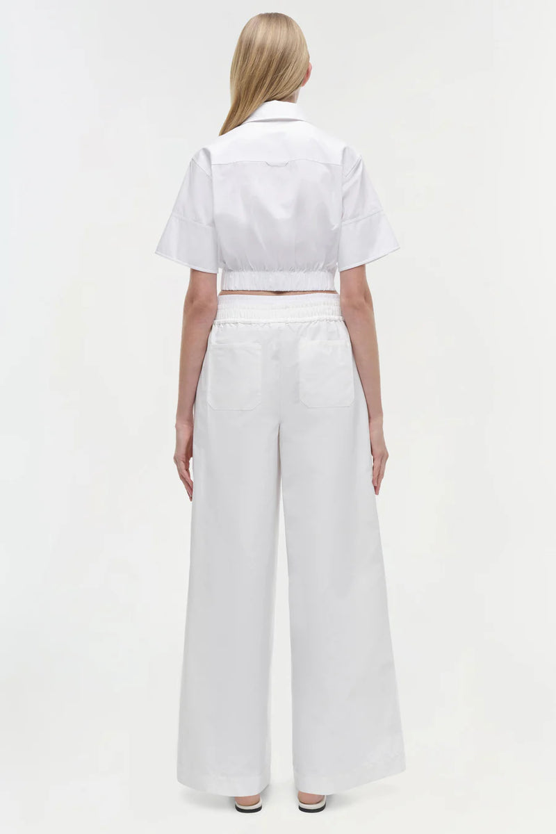 Olly Double Waistband Pant White