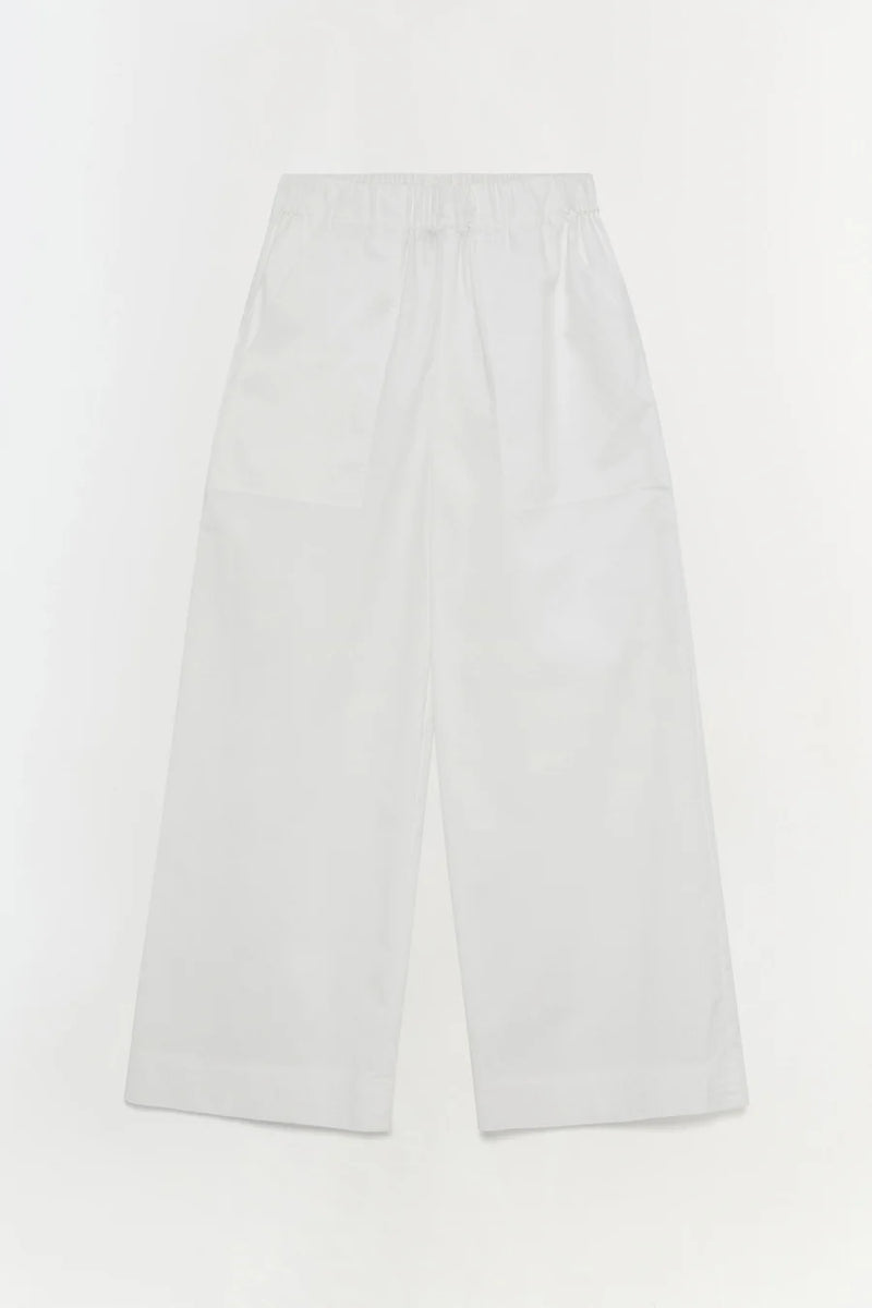 Olly Double Waistband Pant White