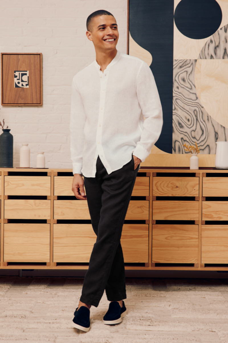 Oscar Linen Chinos Black