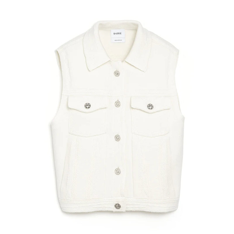 Oversized Sleeveless Denim Jacket in Cashmere and Cotton
