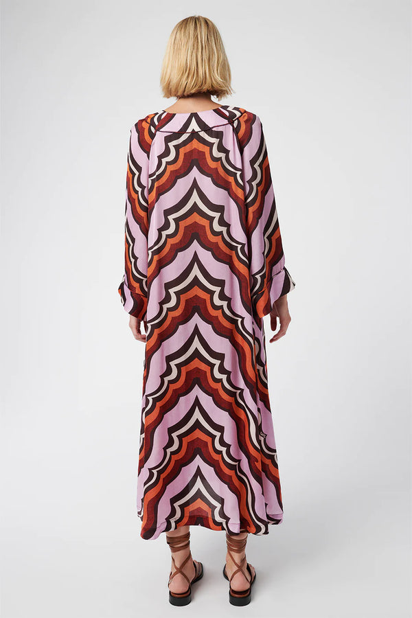 Phoenix Midi Dress Wavy Lilac