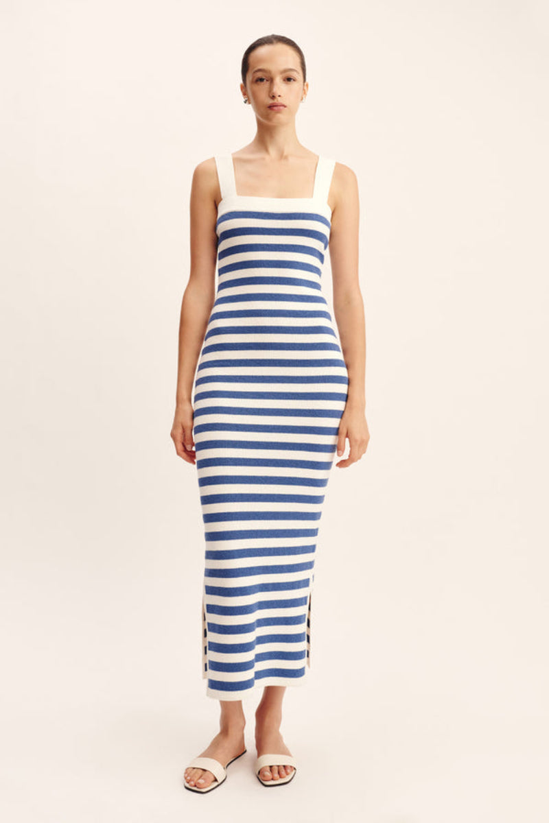 Ari Dress Blue Stripe