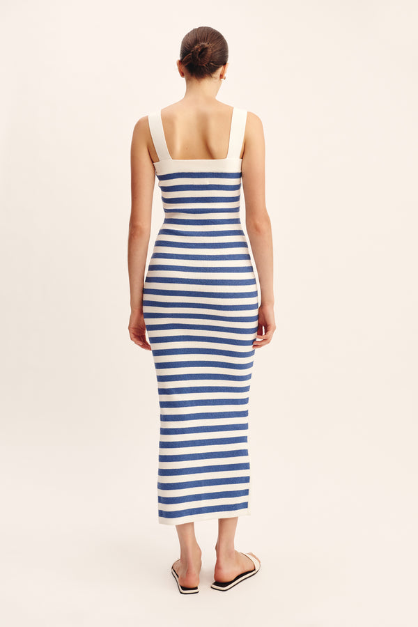 Ari Dress Blue Stripe