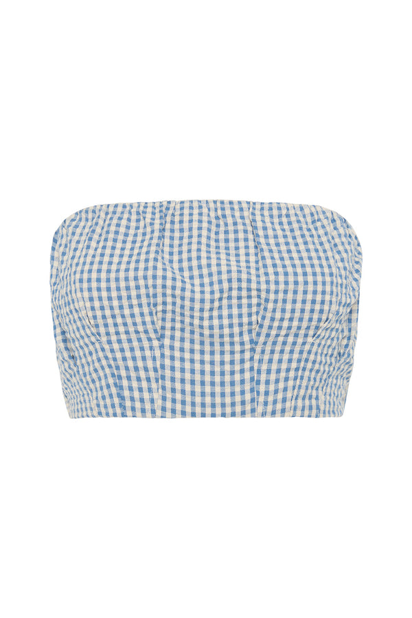 Mira Strapless Crop Top Gingham (Final Sale)
