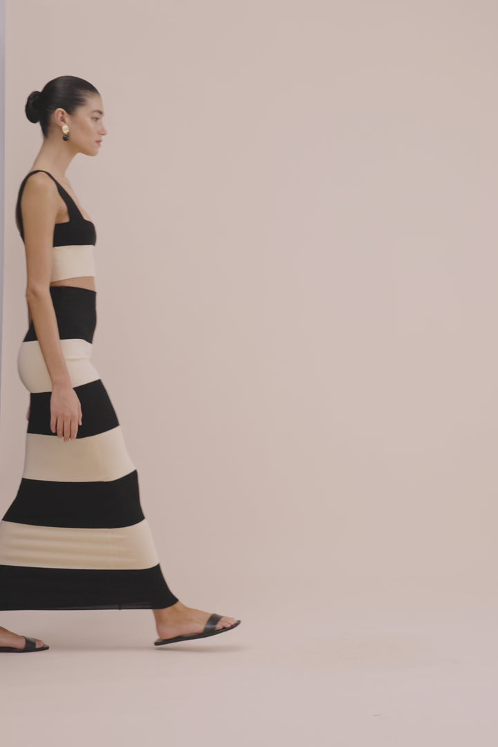 Theo Skirt Cream-Black