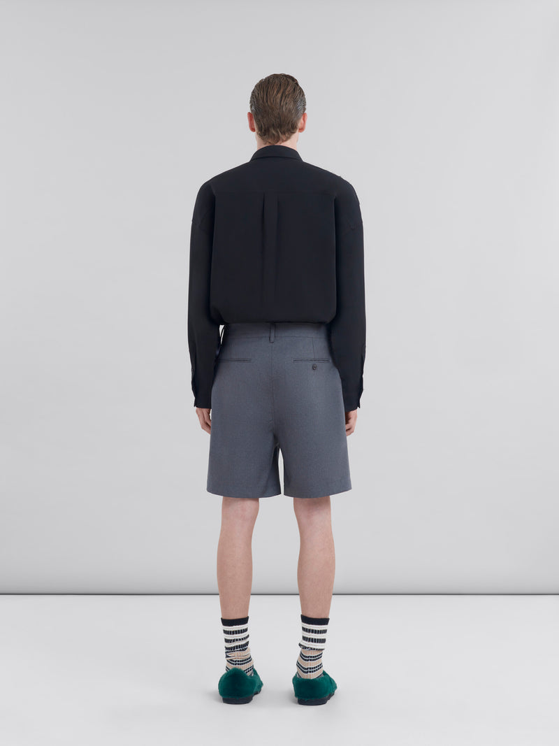 Wool Tailored Shorts with Front Crease