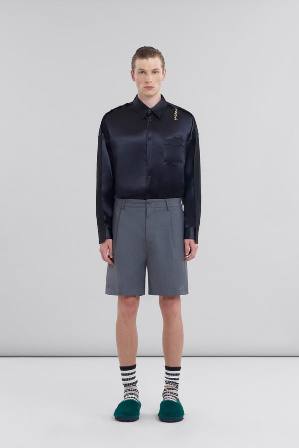 Wool Tailored Shorts with Front Crease