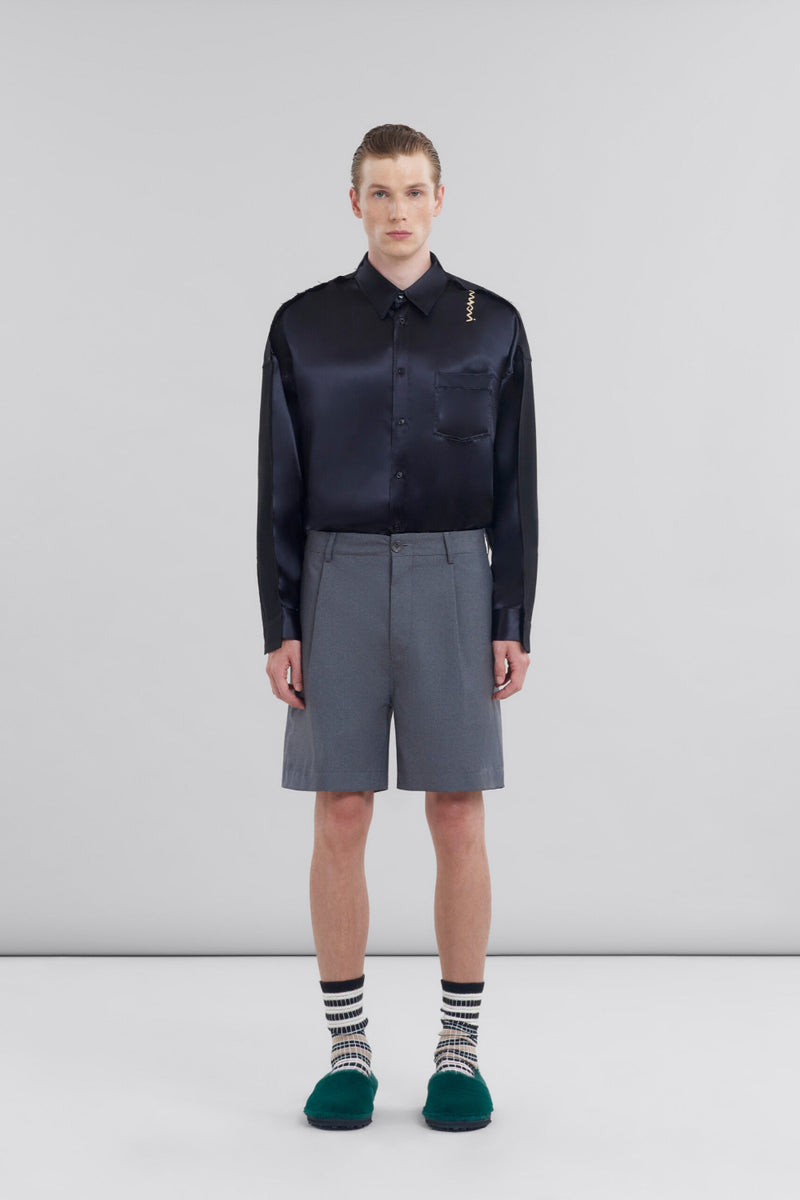 Wool Tailored Shorts with Front Crease