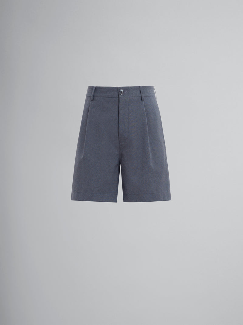 Wool Tailored Shorts with Front Crease