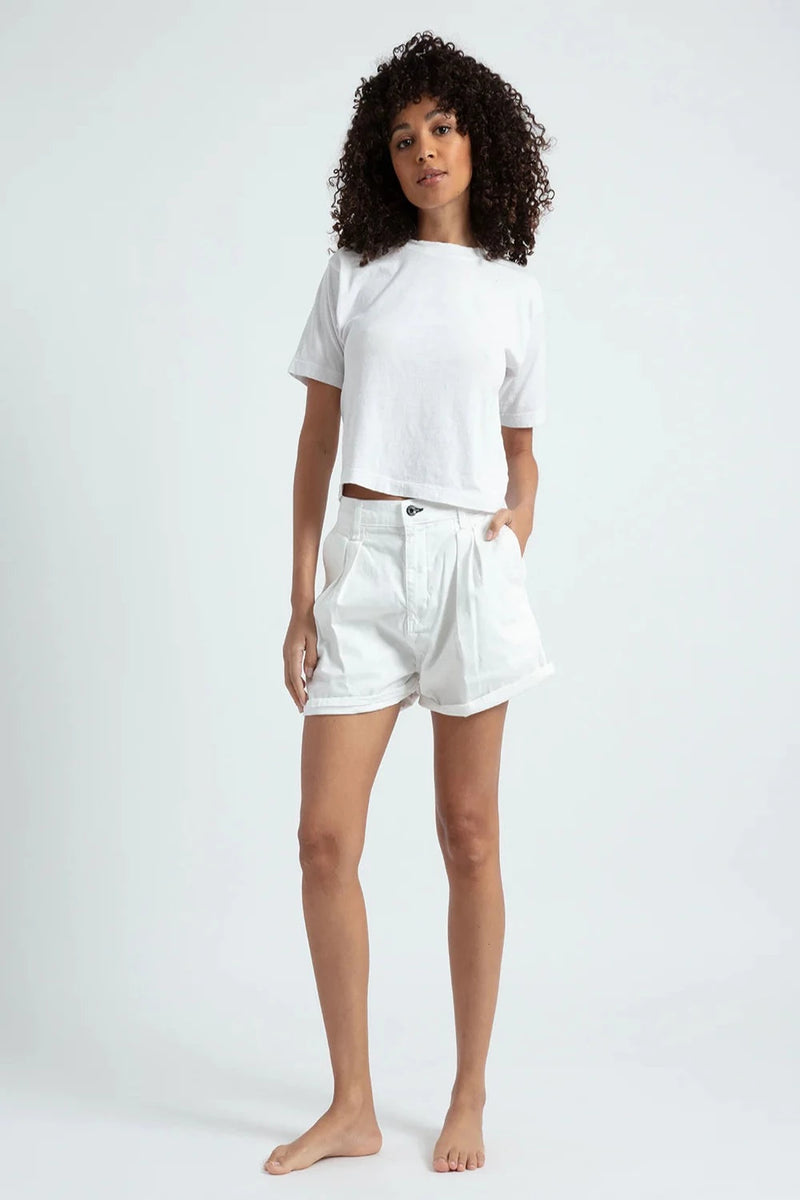 High Rise Loose Fit Short with Pleats