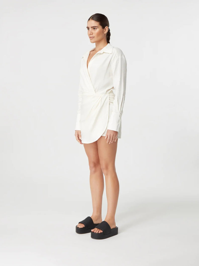 Puno Linen Mini Dress Ivory (Final Sale)