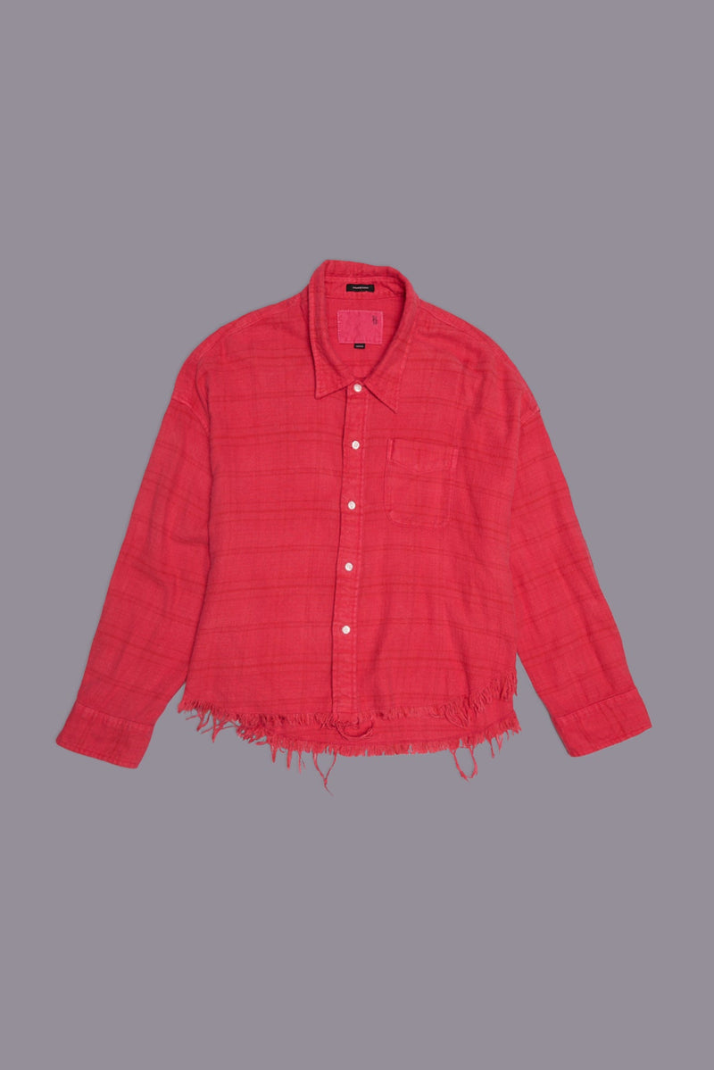 Drop Neck Cropped Shirt