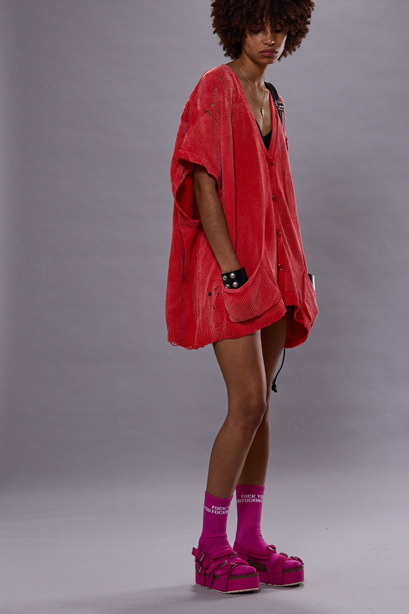 Sleeveless Boxy Cardigans Dress