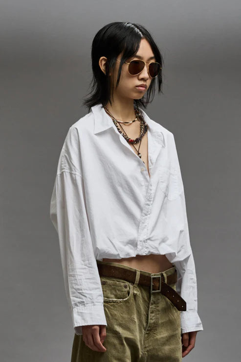 Crossover Bubble Shirt White