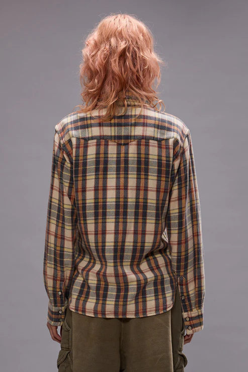 Slim Cowboy Shirt Cream-Grey-Orange