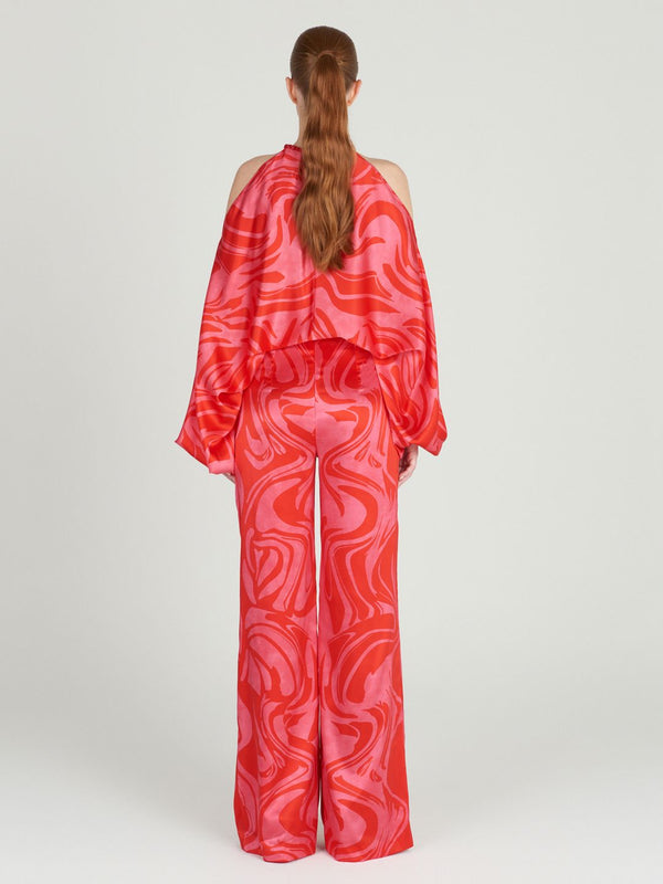 Janina Blouse Pink Red Marble