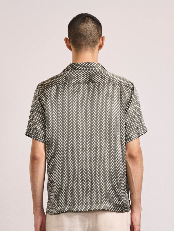 Roberto Silk Copa Micro Print SS Shirt Seawood