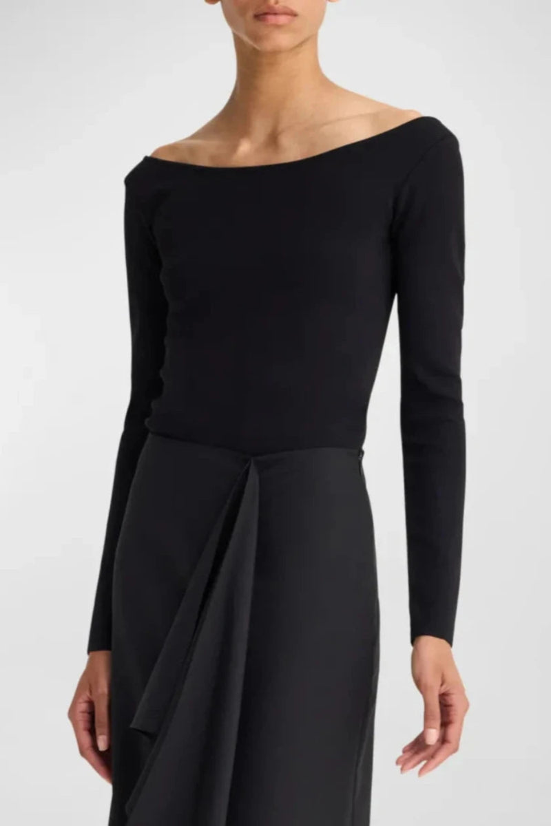 Off Shoulder Knitted Long Sleeve