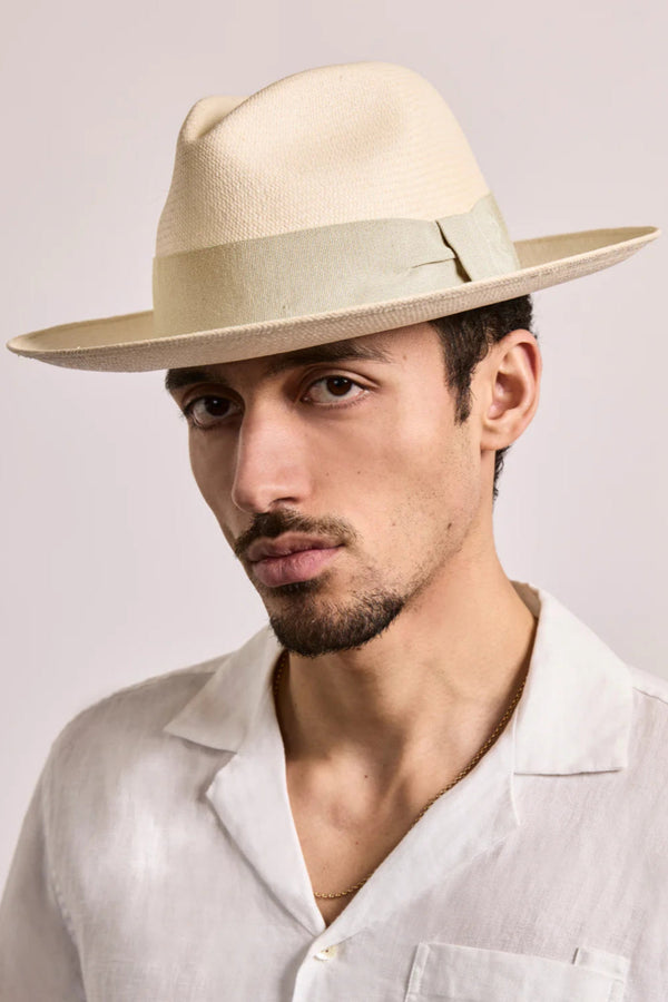 Rafael Panama Hat Wide Ribbon Off White