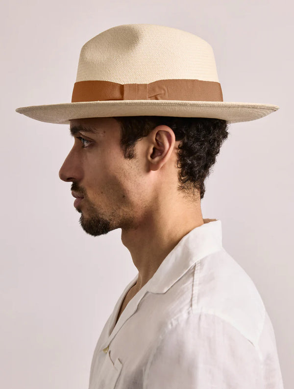 Rafael Panama Hat Wide Ribbon Terracotta