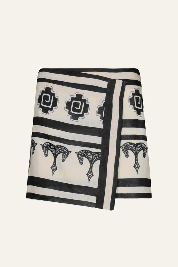 Roots Skirt Ecru-Black