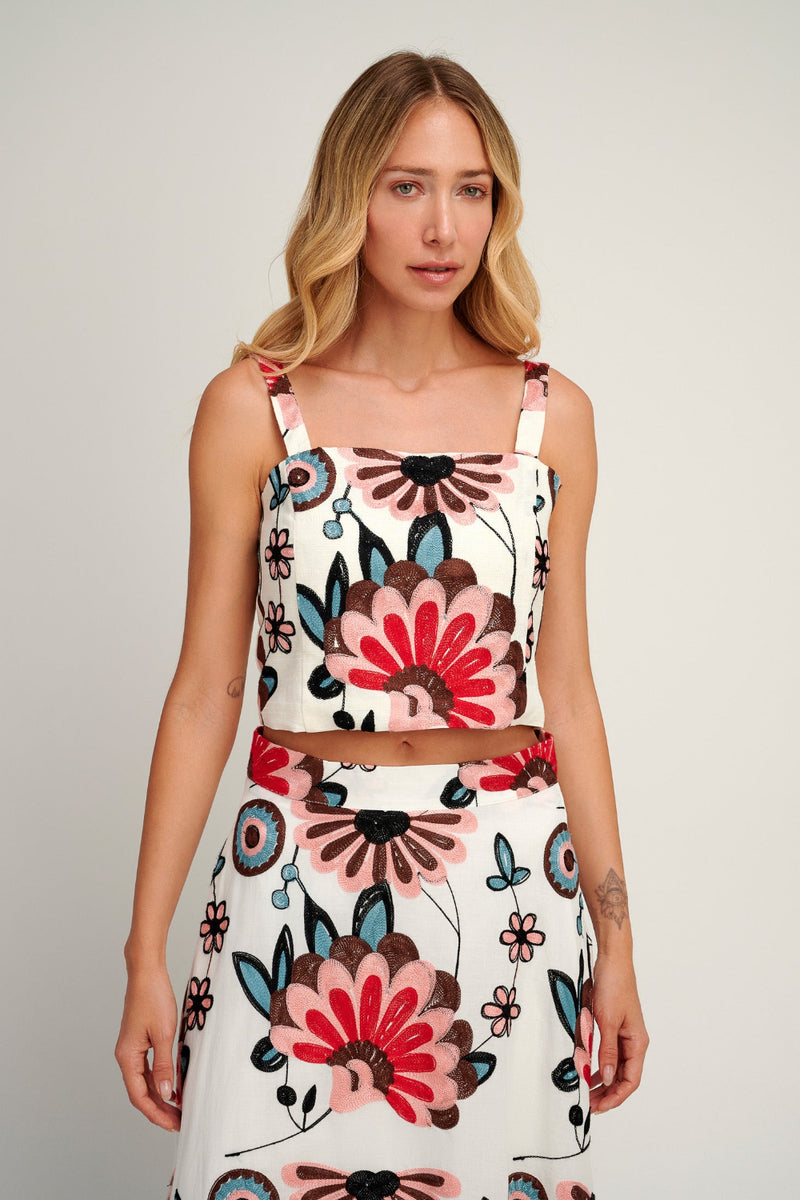 Vereniki Embroidered Crop Top