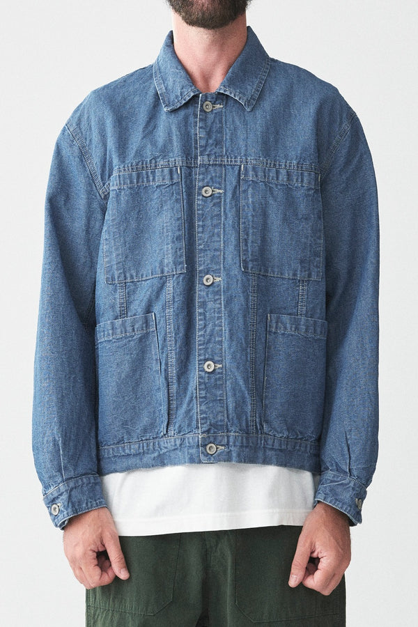 9oz Cotton Linen Denim Short Jacket (Final Sale)