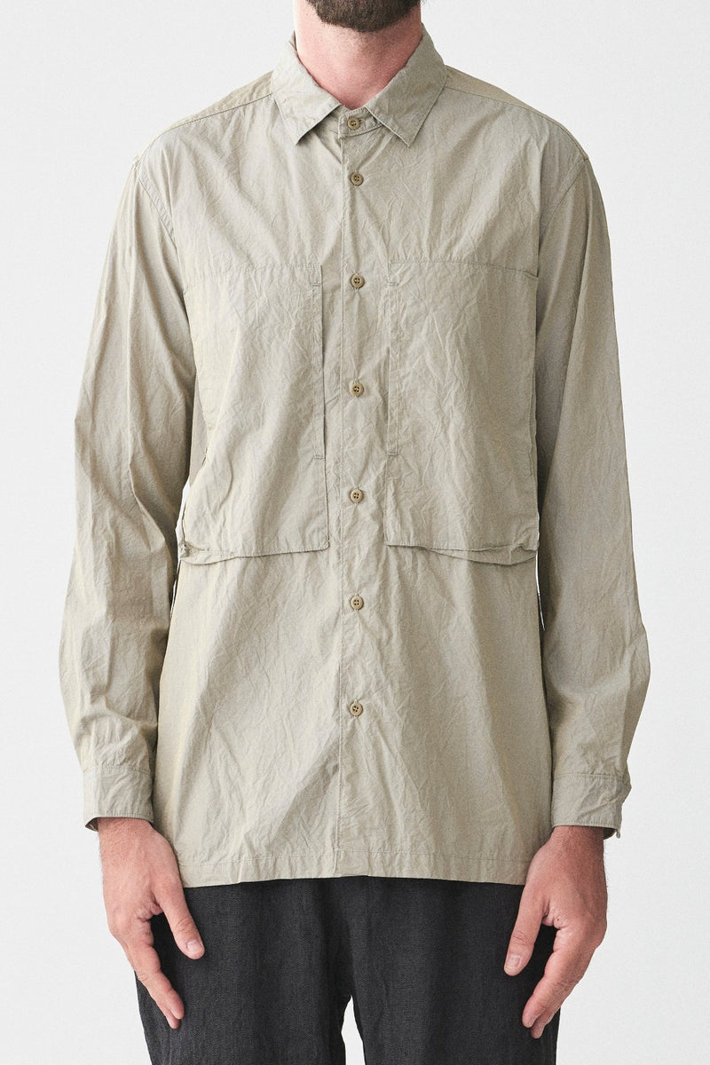 Cotton Typewriter Work Shirt Gray