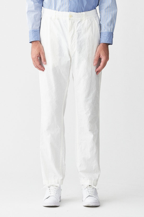 High Density Cotton Hemp Tapered Pants Off White