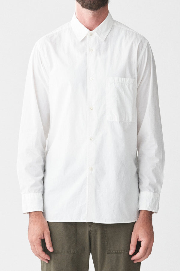 Organic Cotton Broadcloth Regular Collar Shirt Off White