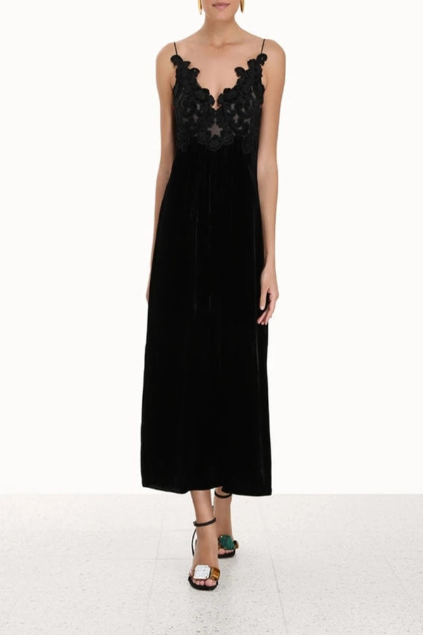 Sensory Velvet Slip Dress