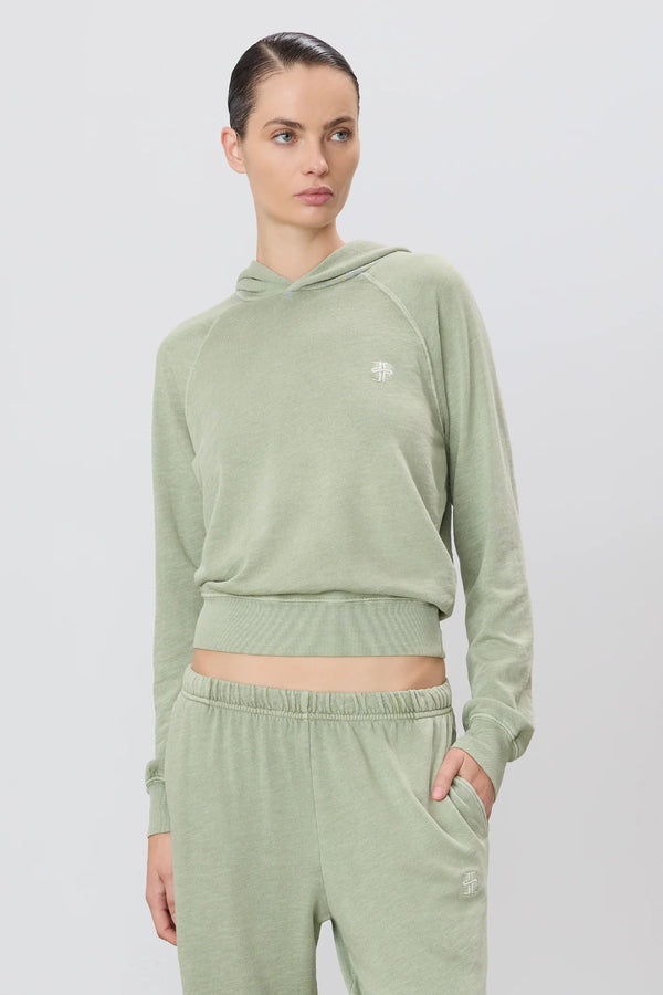 Shrunken Hoodie Sweatshirt Sage