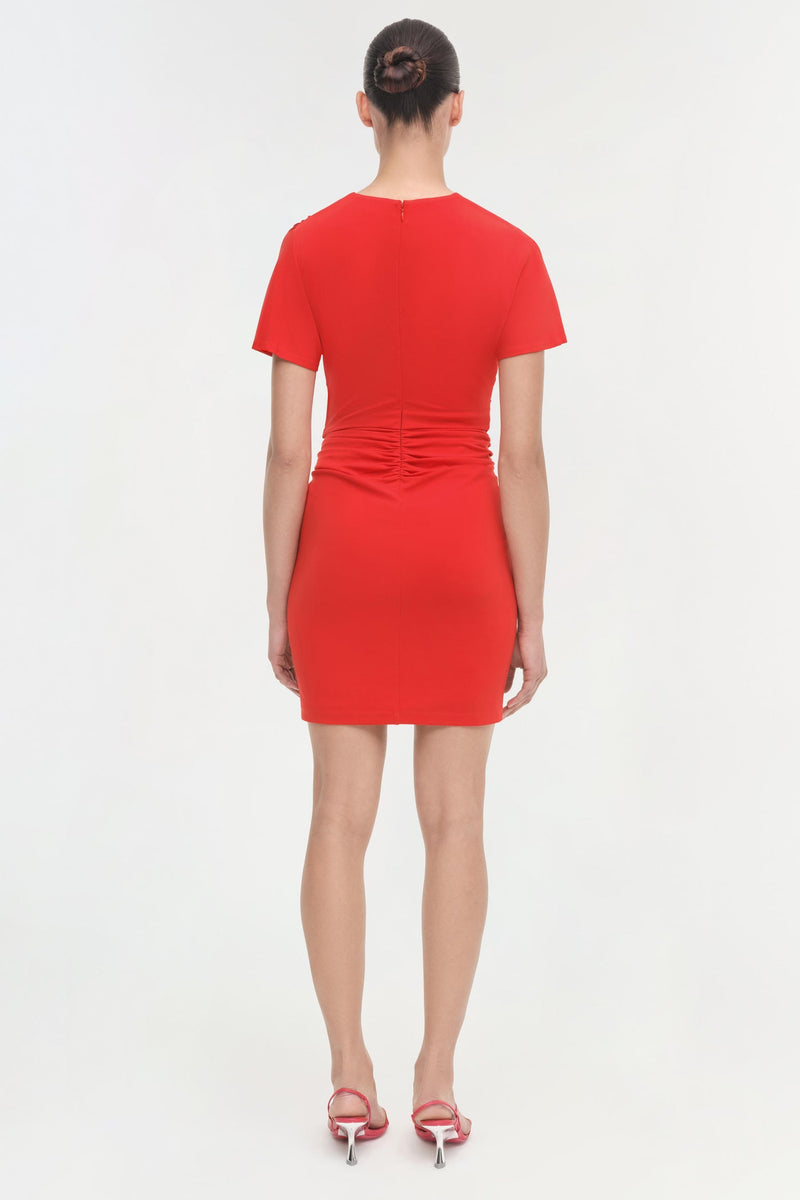 Kiko Short Sleeve Mini Dress Fiery Red (Final Sale) CURIO at Faena Bazaar Kiko Short Sleeve Mini Dress Fiery Red (Final Sale) CURIO at Faena Bazaar