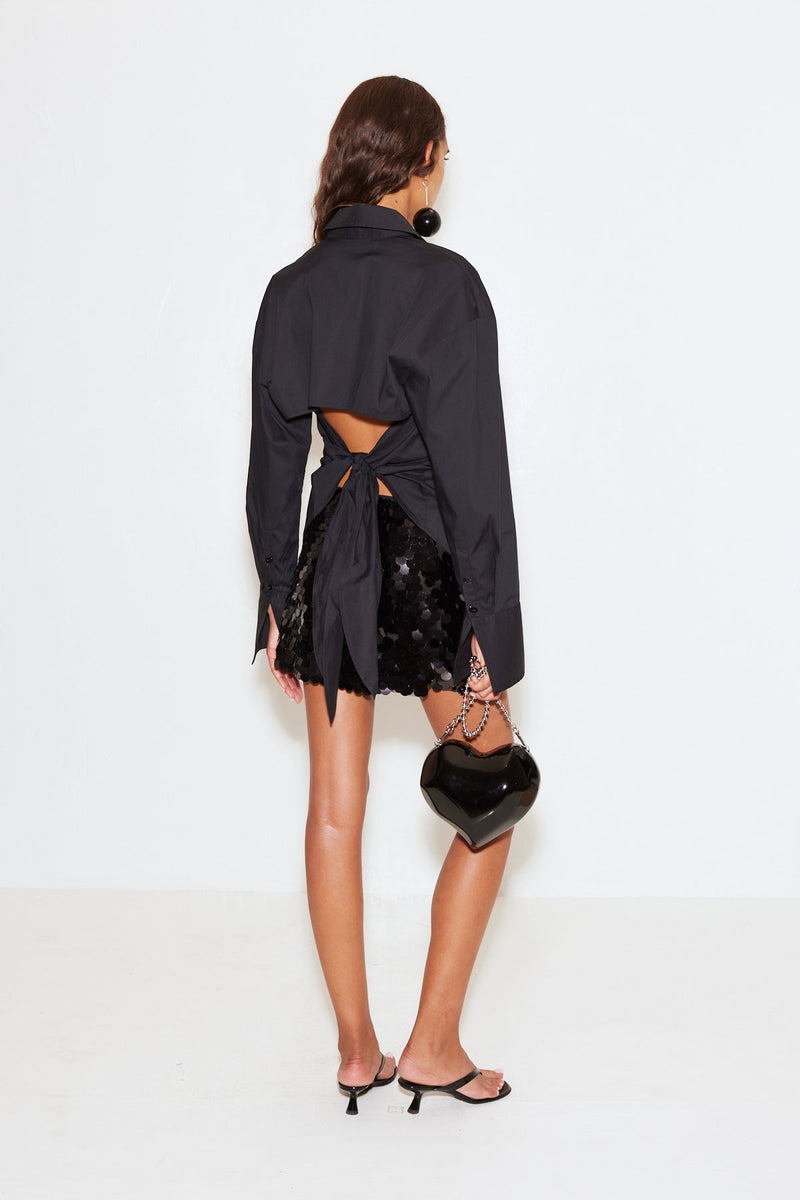 Loch Poplin Button Up Black