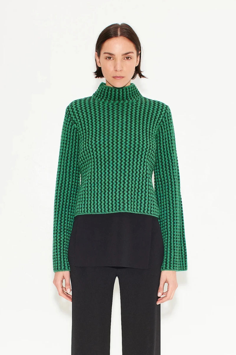 Peep Textured Knit Sweater Gummy Green