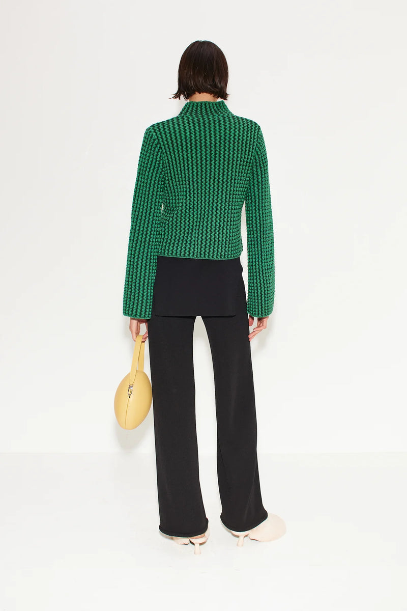 Peep Textured Knit Sweater Gummy Green