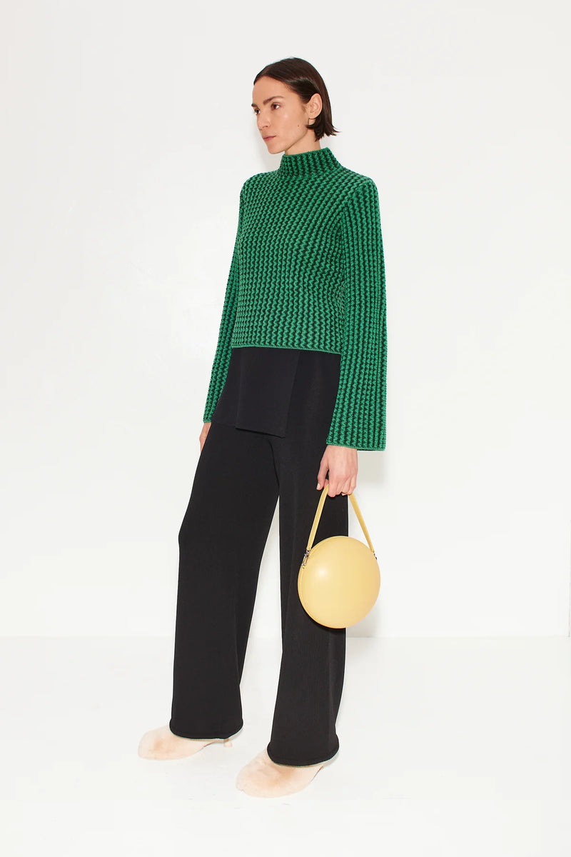 Peep Textured Knit Sweater Gummy Green