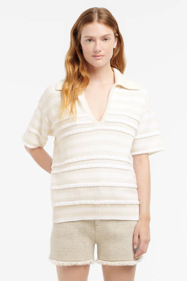 SS Polo Pullover Ripple Stripe