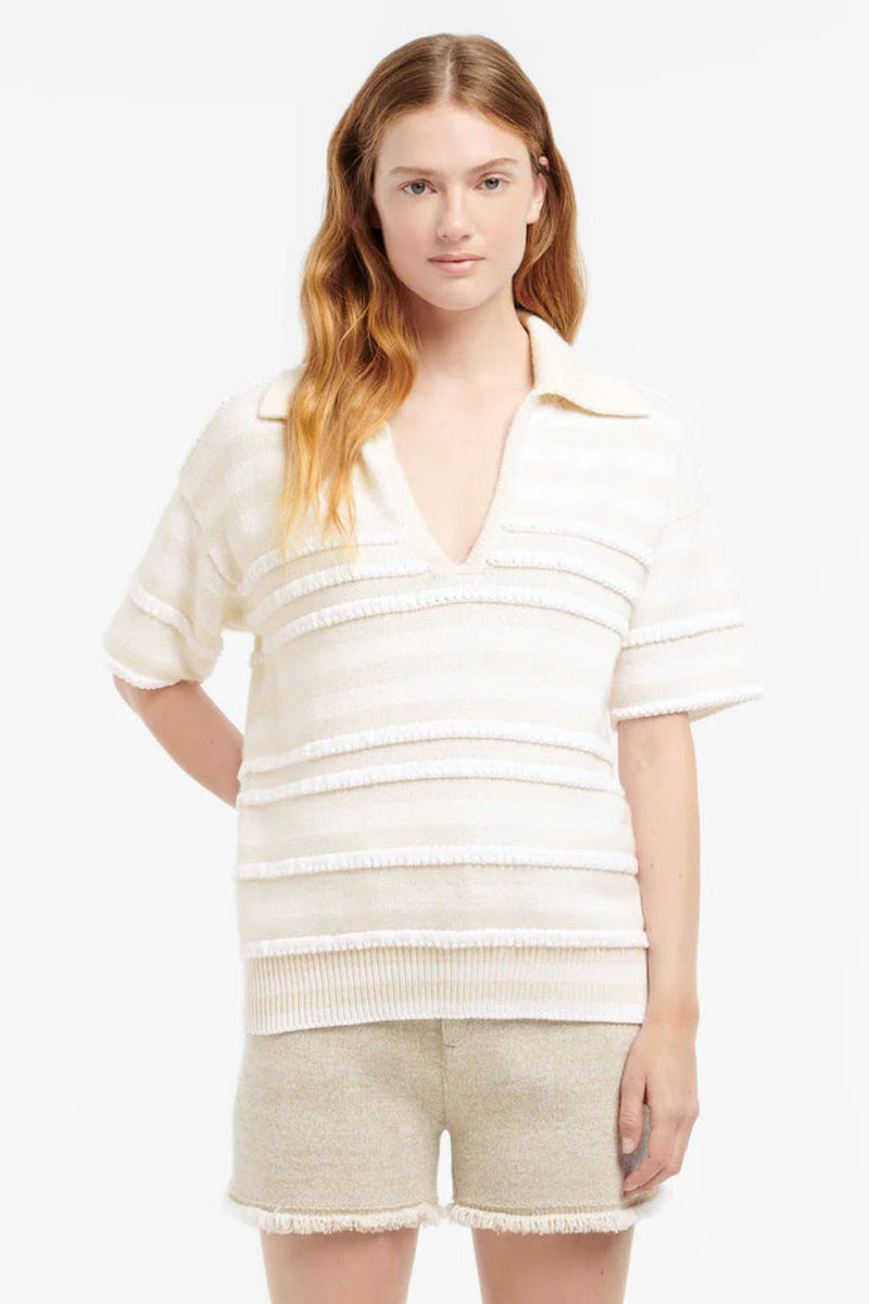 SS Polo Pullover Ripple Stripe