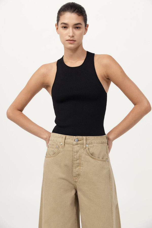 Sculpted Knit Top Black